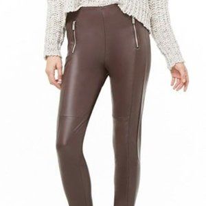 Leather Pants with Zipper Detailing
